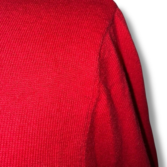 TALBOTS Ruffle Neck Sweater - Red Pop Size 2X - Picture 6 of 12